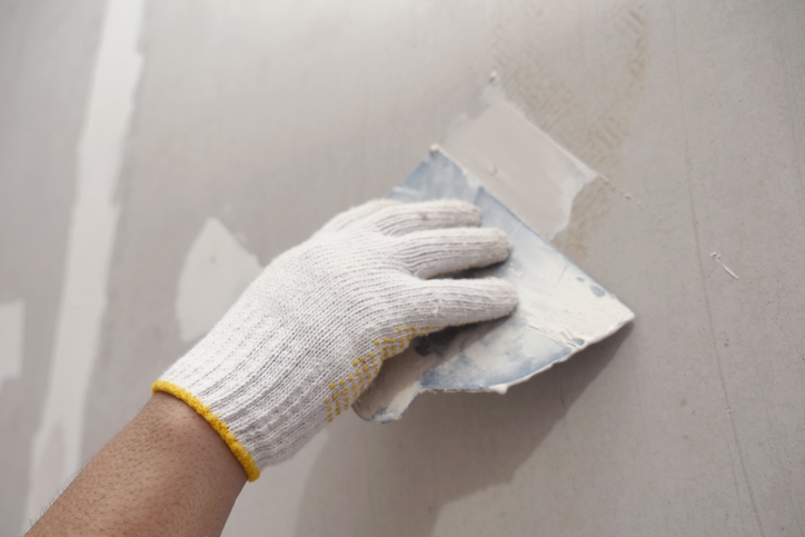 Patching a wall on a San Ramon, CA home