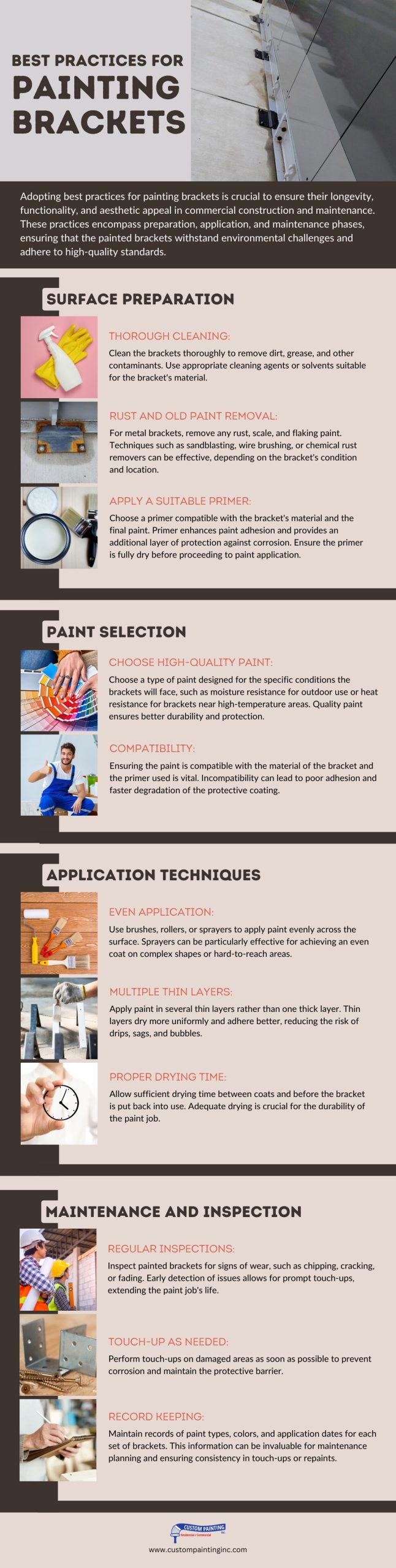Infographic on the Best Practices for Painting Brackets for San Ramon, CA area buildings